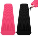 COMNICO 2 Pcs Silicone Heat Resistant Mat Pouch Resistant Styling Station Mat Travel Mat Cover Salon Hot Hair Tools for Hair Straightener, Curling Iron, Flat Iron, Appliances Hair Dryer