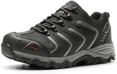 NORTIV 8 Men's Low Top Waterproof Hiking Shoes Outdoor Lightweight Backpacking Trekking Trails 160448-low Black Dark Grey Size 11 M US