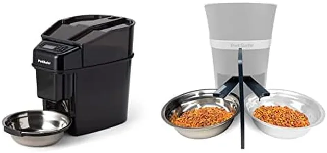 PetSafe Healthy Pet Simply Feed Automatic Cat Feeder and Dog Feeder Bundle - 24 Cups Capacity, Portion Control, Includes 2 Stainless Steel Bowls, Meal Splitter and Privacy Panel