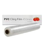 Venuscello® Catering Cling Film 450mm x 300m 18" Clear Foor Wrapping Roll for Protect Food Against Dust Moisture