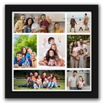 Amazon Brand - Umi Personalized Framed Photo Collage Gift with Plexiglass- Upload & Customize 7 Photos (13 x13 inch) (Black Frame)