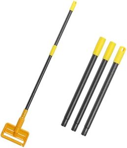 JAOTREL Mop Handle Commercial Heavy Duty, 60 inch Metal Commercial Mop Stick,Side Gate Mop Head Replacement Holder for Floor Cleaning,Clamp Mop Handles Quick Change for Wet Mop (2)