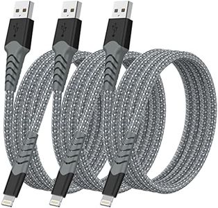 Boreguse iPhone Charger Lightning Cable 3 Pack 3FT, [Apple MFi Certified] for Apple Charger Cable USB to Lightning Cable Fast Charging, Nylon Braided iPhone Charger Cord