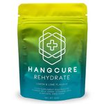 Hangcure Rehydrate Hydration Powder Electrolyte Drink Mix Fast Recovery Lemon Lime Flavour with High Strength NAC, Vitamin C, Magnesium. Hypotonic Effervescent Mix. 10 Servings per Sachet.