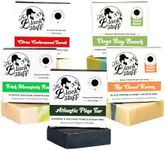 All Natural Bar Soap for Men Handmade Cold Process with Organic Ingredients and Essential Oils Mens Soap - Pine Tar, Citrus Cedarwood, Irish Mountain Rain, Good Room, Dogs Bay Beach Pack of 5