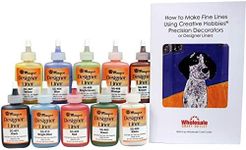 Mayco Designer Liner Ceramic Glaze Writers - 1.25 Ounce each Kit of All 10 Colors plus Free Instructional Booklet