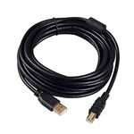 Tekit 24K Gold plated USB 2.0 Cable - A-Male to B-Male,USB 2.0 A Male to B Male Cable with Ferrite Black 28/24# AWG (5m/16.4ft)