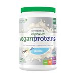 Genuine Health Fermented Organic Vegan Proteins+, Vanilla, 20 servings, 20g protein powder per serving from 7 plant-based, Easy to digest & absorb, Gluten-Free, Non-GMO, 600g tub