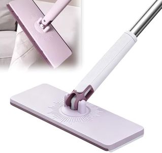 Hands Free Flat Mop, 2026 New Hands-Free Multi-Purpose Flat Mop with 10 Reusable Cloths, Handle Flat Mopping with One-Click Cloth Attachment, Disposable Dust Mini Mops (Pink+10 Cloths, 47 Inches)