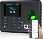 NGTeco APP-Based Time Clock, 2.4GHz WiFi Fingerprint Time Clocks for Employees Small Business, Office Clock in & Out Machine with iOS&Android, No Monthly Fee