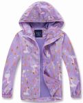 decathee Girls Boys Rain Jackets Lightweight Waterproof Raincoat Outdoor Hooded Breathable Windbreakers for Kids