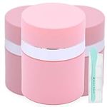 Pink Airless Pump Jar 1oz 3 pack | Includes Spatula And Labels | Travel Containers For Toiletries | Travel Jars For Creams Or Lotion Dispenser | Moisturizer Pump Dispenser | Drunk Elephant Container | Drunk Elephant Dupes