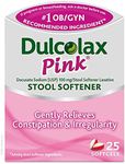 Dulcolax Pink Stool Softener, Docusate Sodium, 100 mg Soft Gel Tablets, 25 Count