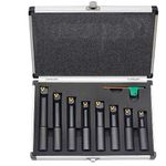 OSCARBIDE 3/4" Indexable Boring Bar Set,90 Degree Round Shank Boring Bars with Indexable Carbide Inserts 4 pcs TCMT21.51 & 4 pcs TCMT221, 8 Pieces/Set