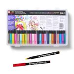 Sakura Koi Coloring Brush Pens - Watercolor Brush Pen Set - Assorted Colors - 48 Pack