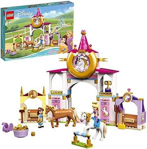 LEGO 43195 Disney Princess Belle and Rapunzel's Royal Stables Building Toy for Kids Age 5+ with 2 Horse and Mini Doll Figures