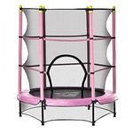 HOMCOM 5.2FT Kids Trampoline with Safety Enclosure, Indoor Outdoor Toddler Trampoline, for Ages 3-10 Years, Pink