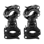 ROCKBROS Bike Flashlight Mount 360 Degree Rotation Bike Light Holder 2 Pack Multifunctional Cycling Bicycle Clip Torch Light Mounting Bracket