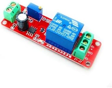 NE555 Delay Timer Module 12V DC 0-10s Adjustable Relay Output for Industrial Control, AC 250V/10A 2000W Switching