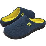 RockDove Men's Original Two-Tone Memory Foam Slipper, Size 10/11 UK Men, Navy and Yellow