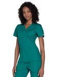 Cherokee Women's Workwear Core Stretch Mock Wrap Scrubs Shirt Medical, Hunter, Medium