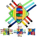 teytoy Sensory Pillow Buckle Pillow Toy, Travel Toys for Toddlers on Plane Buckle Toddler Toy Soft Stuffed Fidget Fat Brain Toys Early Development - Learn Number Colour, Develop Fine Motor Skill