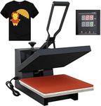 F2C 15" x 15" Black Digital Clamshell Heat Press Transfer T-shirt Sublimation Machine (15"x 15" black)