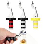 HASTHIP® 3PCS Silicone Bottle Stopper Wine Stoppers Manual Beverage Bottle Stopper Bottle Stopper Bottle Opener Wine Bottle Pourer Silicone Wine Bottle Caps Stoppers to Keep Wine Fresh