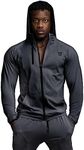 ZENWILL Men's Lightweight Gym Sports Hoodie,Mens Workout Running Athletic Jacket with Zip Pockets(Dark Gray,Small)