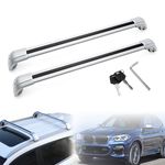 MotorFansClub Roof Racks Cross Bars Fit for BMW X3 G01 2019 2020 2021 Lockable Baggage Luggage Racks Roof Rail Bar, Silver Color