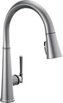 Delta Faucet Emmeline Single-Handle Kitchen Sink Faucet with Pull Down Sprayer, ShieldSpray Technology and Magnetic Docking Spray Head, Lumicoat Arctic Stainless 9182-AR-PR-DST