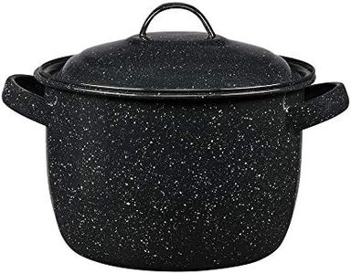 Granite Ware Enamel on Steel 4-Quart Bean/Stock Pot with lid, Speckled Black