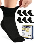 Diabetic Ankle Socks for Men & Women | 6 Pairs Wide Non Binding Socks Quarter Length | Edema Neuropathy Socks