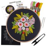 EmbroideryMaterial Cross Stitch Embroidery Kit for Beginners, Kids & Adult, Digital Printed Pattern on Fabric, Hand Embroidery Kit, with all Materials i.e. Needle, Instruction, Threads, Embroidery Hoop Etc