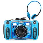 VTech Kidizoom Duo 5.0 Deluxe Digital Selfie Camera with MP3 Player & Headphones, Blue