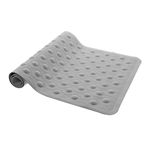 aztex Anti-Fungal Non-Slip Shower or Bath Mat with Bubbles and Suction Cups, Slip Resistant Shower Tread, Kids Bath Mat, Made From Rubber Vinyl - Bath Mat, Slate