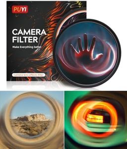 Camera Vortex Effect Filter, 58MM Prism Film Special Effects Glass Lens Photography Accessories for DSLR Cinematice Video and Photo, Filter Pouch Included