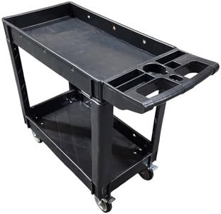 Utility Cart with Locking Wheels - 40" L x 18" W x 33" H - 550 Lbs Capacity - Tool Cart/Service Cart - Heavy Duty Rolling Cart/Trolley Cart - Black (400051-1)