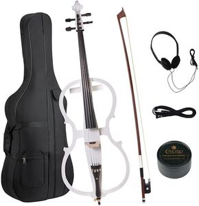 Cecilio 4/4 CECO-1WH Pearl White Electric Cello with Ebony Fittings in Style 1 (Full Size)