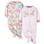 Gerber Baby-Girls' 2-Pack Sleep 'N Play, Princess Pink, 0-3 Months