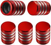 Tire Valve Stem Cap Cover - 5 Pack Corrosion Protection Leak-Proof Tire Air Caps Universal for Car Truck Motorcycle and Bike Red