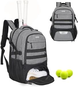 Tennis Backpack for Men Women 2 Rackets Pickleball Bag with Shoe Compartment,Suitable for Pickleball,Squash,Softball,Badminton,Soccer,Basketball & Football,Grey