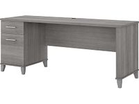 Bush Furniture Somerset Office Desk with Drawers, 72W, Platinum Gray