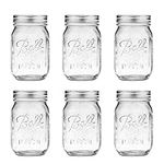 6 Pack Ball Mason Jars 16 oz Mason Jars with Regular Mouth Canning Glass Jars with Lids