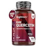 Pure Quercetin 1000mg - 180 Vegan Quercetin Powder Capsules - High Strength Quercetin Supplement - 2 Quercetin Capsules Per Serving - High Absorption & Effectiveness - Natural Immunity Supplement