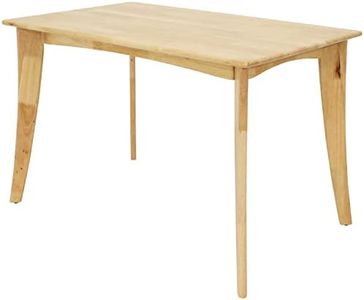 Sunnydaze James 4-Foot Mid-Century Modern Solid Rubberwood Dining Table - Natural