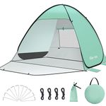 Glymnis Pop Up Beach Tent Sun Shade Shelter 3-4 Persons UPF 50+ Lightweight Family Beach Shade Portable Beach Tent L Size