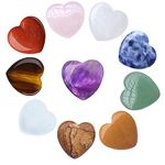 10 Pcs Chakra Stones Healing Crystals Set, Natural Heart Shaped Stones and Crystals Natural Heart Shaped Stones for Reiki Chakra Healing Reiki Meditation Balancing Yoga