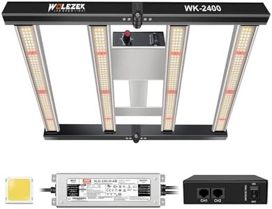 wolezek WK2400 LED Grow Lampe Vollspektrum mit 5000K Sam-sung Dioden, 240W Dimmbare Pflanzenlampe mit Daisy Chain, 60x60CM Faltbare Grow Light, Wachstumslampe für Gemüse Blume 90x90CM Abdeckung