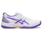 ASICS Women's Solution Swift FlyteFoam Tennis Shoes, White/Amethyst, 6 UK